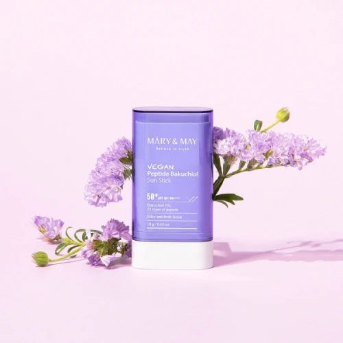 MARY & MAY | Vegan Peptide Backuchiol Sun Stick SPF50 + -18 gr - Imagen 9