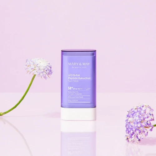 MARY & MAY | Vegan Peptide Backuchiol Sun Stick SPF50 + -18 gr - Imagen 7