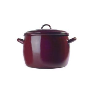 OLLA ESMALTE TEJA BOMBEADA 12CM