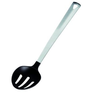 CUCHARA SERVIR RANURADA NYLON CON MANGO ACERO