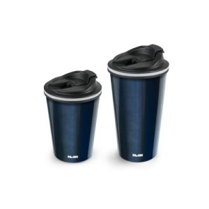 TERMO VASO DOBLE PARED INOX AZUL 280ML