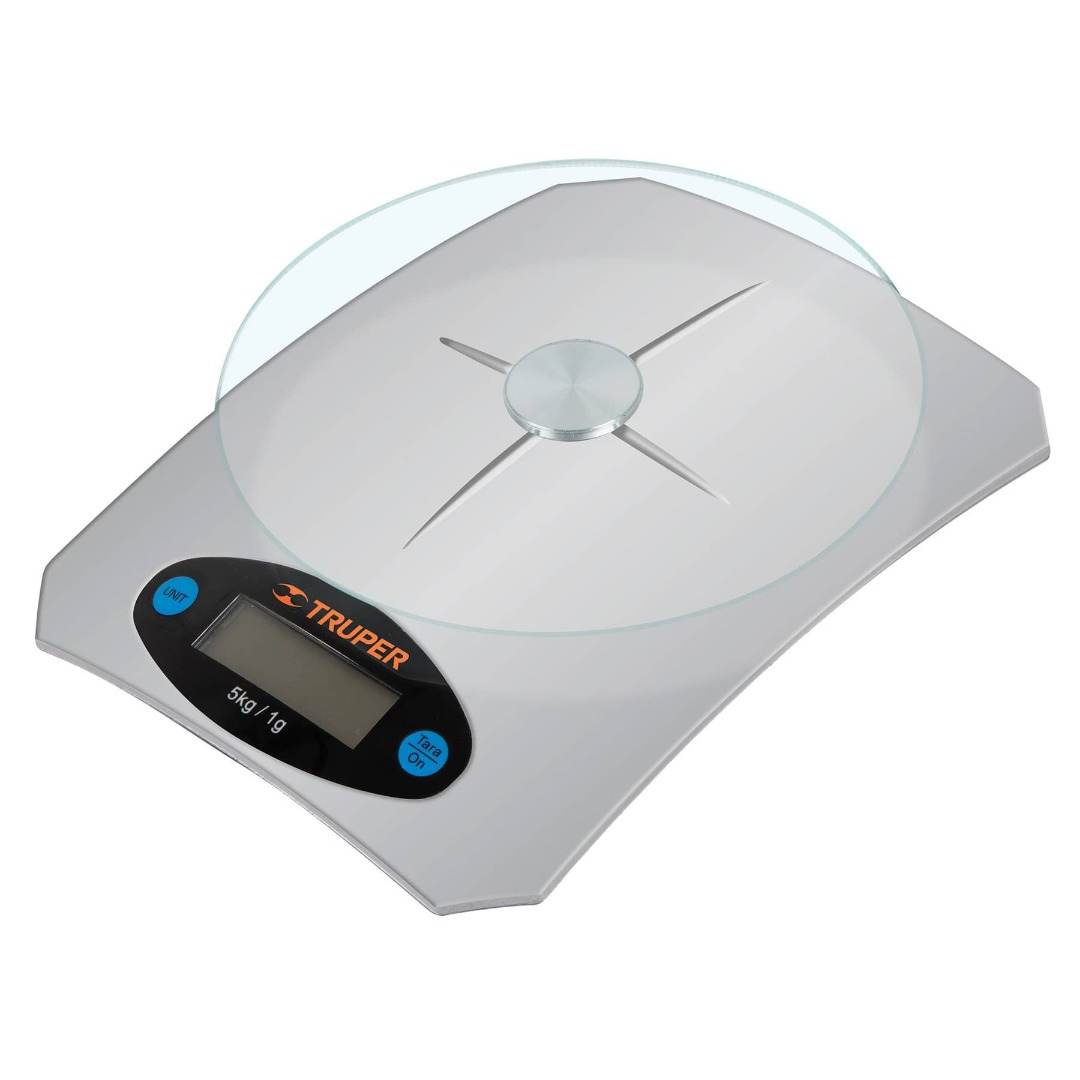 Balanza Digital Truper para Cocina con Plato de Cristal 10G/5KG