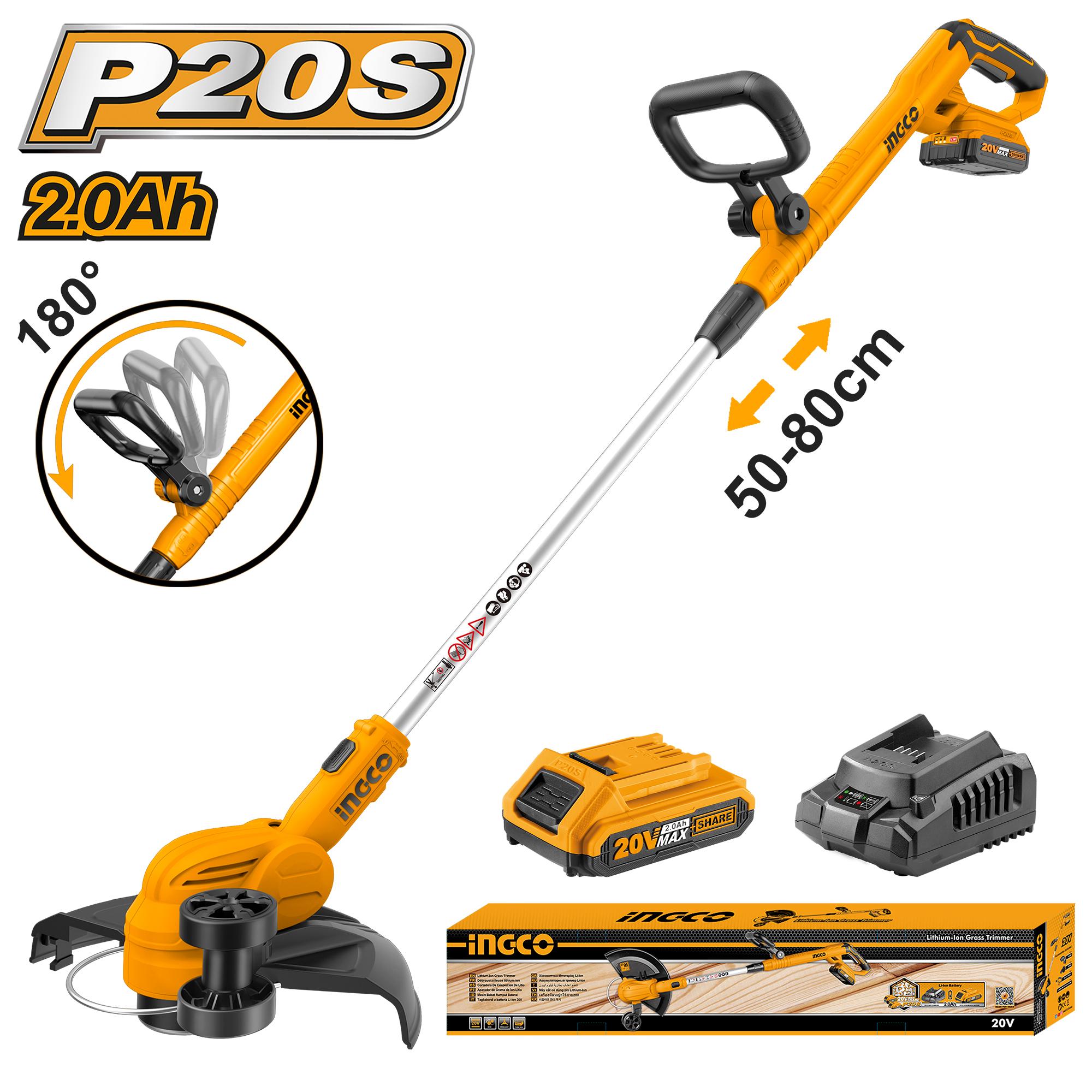 Bordeadora 20v C Bateria Y Cargador Ingco Cgtli203285