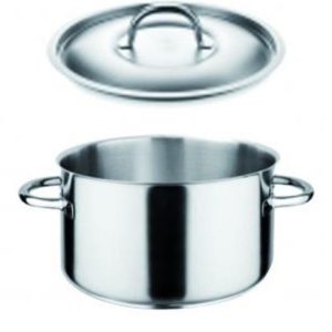 Cacerola Pujadas Acero Inoxidable Tubul Con Tapa 28 Cm De Diametro 9.8Lts