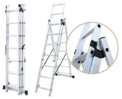 Escalera de Aluminio Coliza 3 Tramos Altura 5.16 Metros