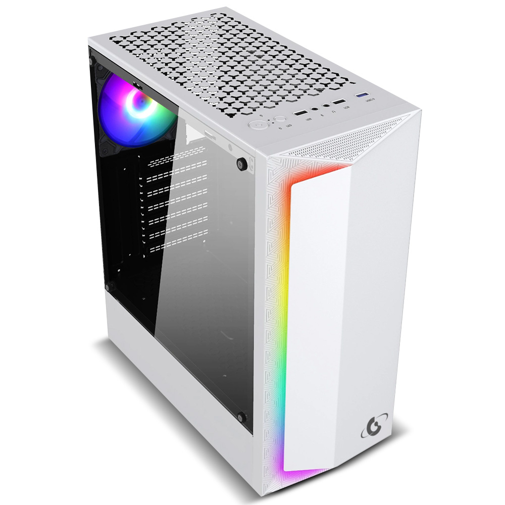 Gabinete Para Pc Gamer Gravity GR08 White Fan Rgb