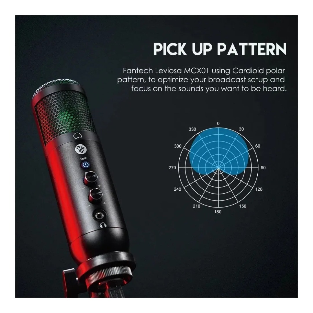 Microfono Condensador MCX01 Fantech Black - Imagen 3