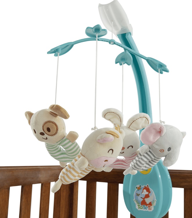 Movil Musical Calesita Con Peluches De Tela