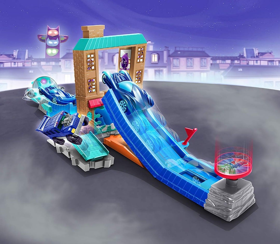 Pistas de Autos Pj Masks Lanza y Gira y con 2 Posiciones