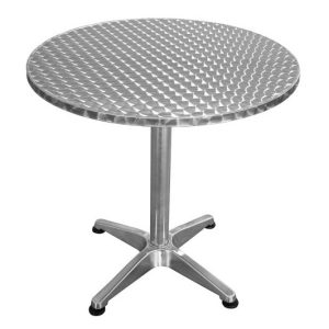Mesa de Jardin de Aluminio Redonda Plateada
